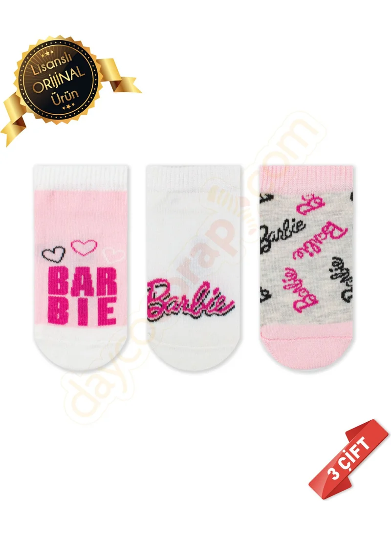 دايكو Original Licensed Barbie Patterned Booties Socks 3 Pcs 31-34