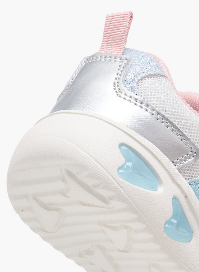 Flora Bella By Shoexpress Girls Colourblock Light-Up Sneakers with Hook and Loop Closure  - Image 5