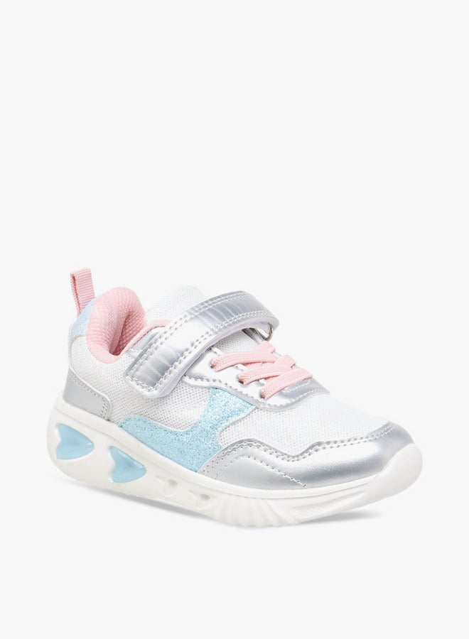 Flora Bella By Shoexpress Girls Colourblock Light-Up Sneakers with Hook and Loop Closure  - Image 2
