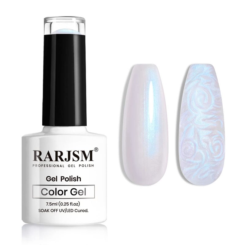 RARJSM Pearl Gel Nail Polish, Glitter Drawing GelPolish Shimmer Mermaid Nail Gel Soak Off for Salon Home DIY Manicure Use - Image 1