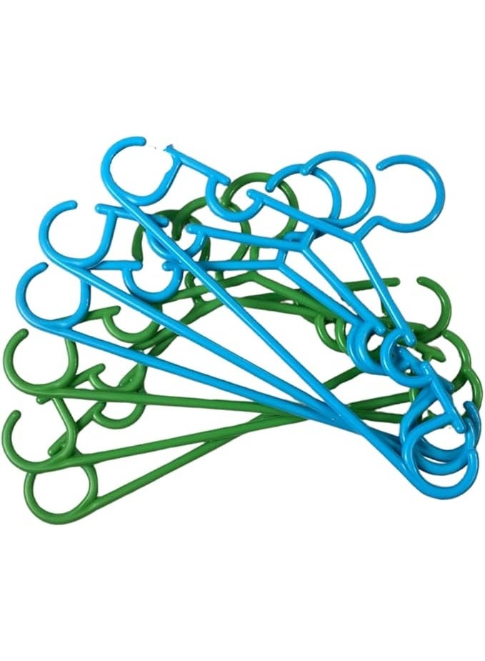 شماعات ملابس بلاستيك صغيرة الحجم بألوان وأشكال عشوائية مع حلقات إضافية لفساتين الأطفال والقمصان بتصميم متين وخفيف الوزن مضادة للانزلاق لتنظيم وتخزين الدولاب، مجموعة من 6 قطع - Image 1