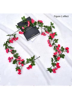 ماركة غير محددة 2 قطعة من الزهرة الاصطناعية أوراق الكرمة وردة الروطان جدار زخرفة النبات  - Image 1