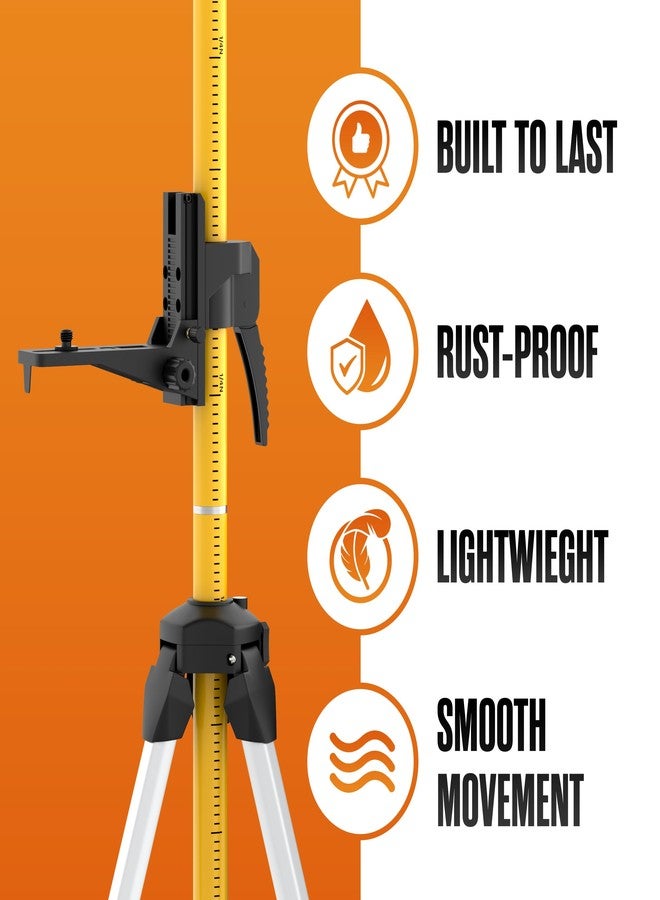 Houseables Laser Level Stand, Laser Level Pole, Lazer Tripod Stand, Lazer Pole, Tripie Mount, Rotary Line, Accessories, Adjustable, Tall, Telescoping, Construction, 1/4" & 5/8" Thread, 12 ft, 3.7 M - Image 3