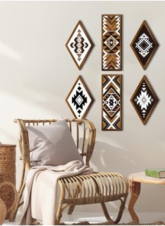 6 Pcs Farmhouse Southwest Home Wall Decor Frame Wall Hanging Boho Modern Abstract Art Prints Wooden Decorations for Bedroom Bathroom Apartment Mexican Farmhouse Wall Decor(Rhombus, Rectangle) - pzsku/ZB470C2A9E16AD50AE1F7Z/45/_/1732357297/aa750174-60b7-4611-b92e-685d109bec04