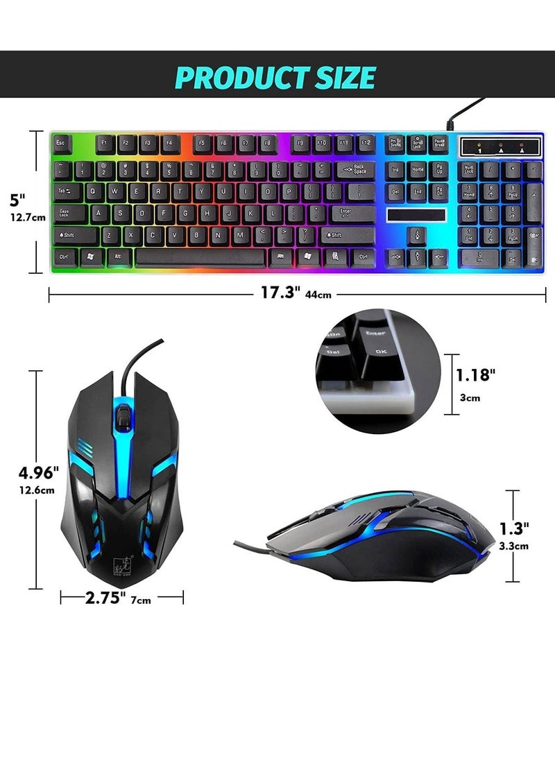 Generic - Led Gaming Keyboard With Mouse Set Black - Image 1