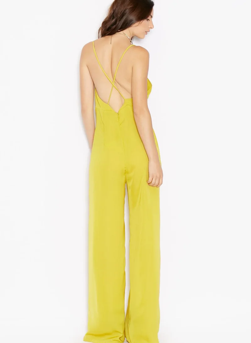 Missguided Wide Leg Plunge Jumpsuit