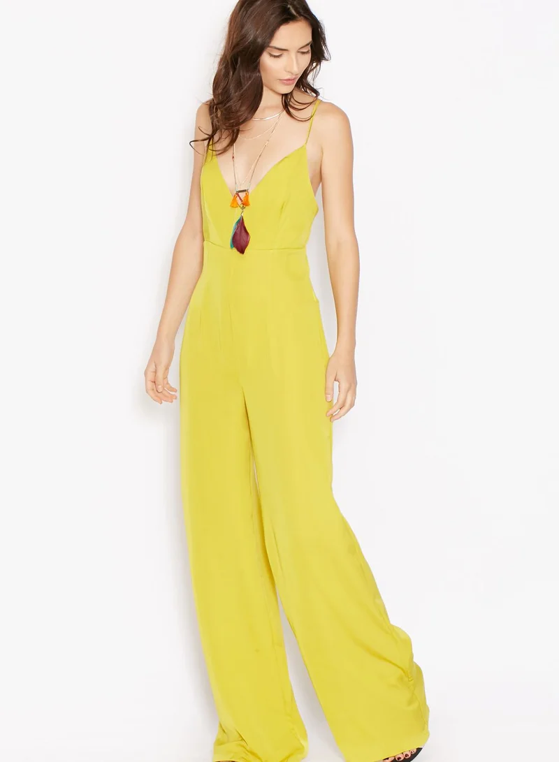 Missguided Wide Leg Plunge Jumpsuit