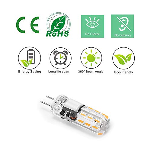 Gaormii G4 LED Bulb JC Type Bi-Pin Base Bulb 1.5W AC/DC 12V 10W T3 Halogen Bulb Replacement for Landscape Lighting, Under Cabinet Puck Light, Chandeliers, Warm White 3000K, 10-Pack - Image 5
