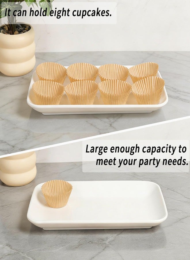 HAPPY KIT 3 Tier Serving Tray Set with Gold Freely Combinable Rack,12 Inch Tiered Tray Stand,Widened Porcelain Platters,Decor Cupcake Stand for Christmas Party Display,Dessert Trays Collapsible - Image 2