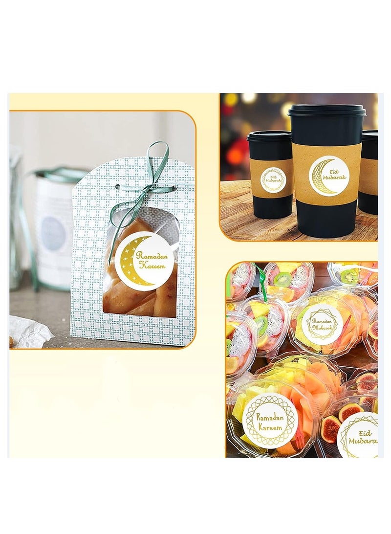 OASIS-TH 500Pcs Ramadan Kareem Adhensive Stickers Eid Mubarak Perforated Roll Sticker Gift Tag  - Image 4