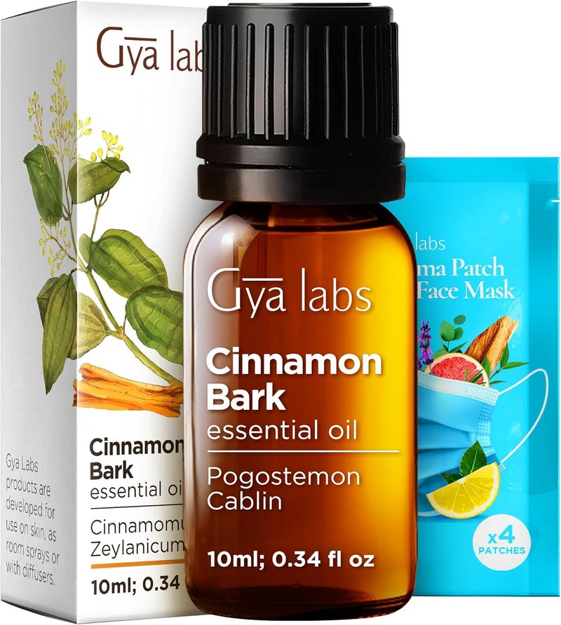 Gya Labs Cinnamon Bark Essential Oil - 0.34 Fl Oz - for Hair, Skin, Diffuser, Aromatherapy & DIY Candle Making Scent - Image 1