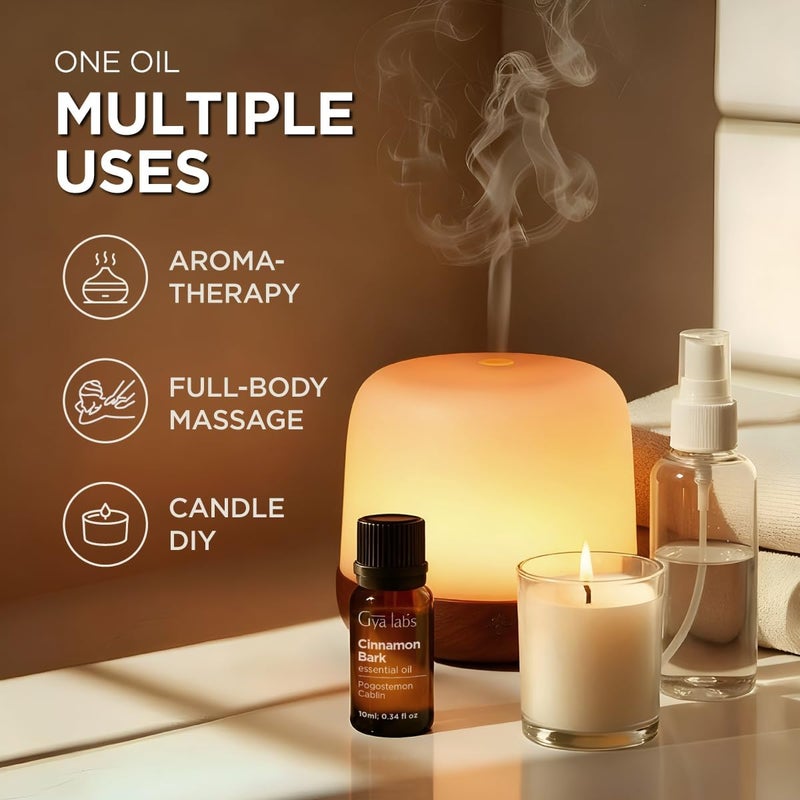 Gya Labs Cinnamon Bark Essential Oil - 0.34 Fl Oz - for Hair, Skin, Diffuser, Aromatherapy & DIY Candle Making Scent - Image 5