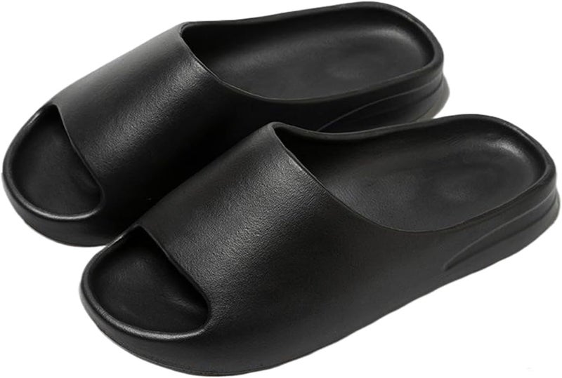 HAOYA Women's Men's Slippers,Indoor Slippers,Home Bathroom Comfortable and Casual Platform,Couples Sandals,Non-slip Quick-drying,Solid Colors - Image 1