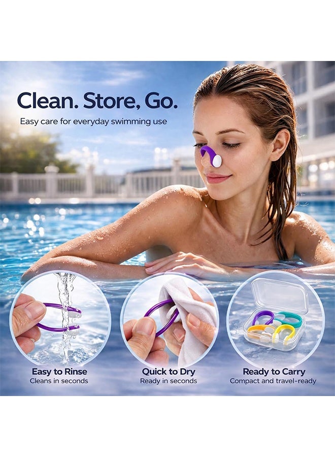 GD 10 Pcs Silicone Swimming Nose Clip Anti-Slip Swim Nose Plugs with Storage box for Kids (Age 7+) and Adults - Waterproof Pool Nose Plugs No Leak Nose Protectors for Diving Swimming and Other Water Sports - Image 4