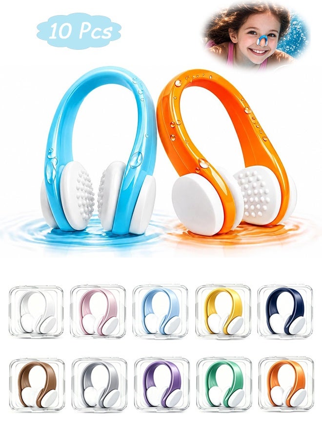 GD 10 Pcs Silicone Swimming Nose Clip Anti-Slip Swim Nose Plugs with Storage box for Kids (Age 7+) and Adults - Waterproof Pool Nose Plugs No Leak Nose Protectors for Diving Swimming and Other Water Sports - Image 1
