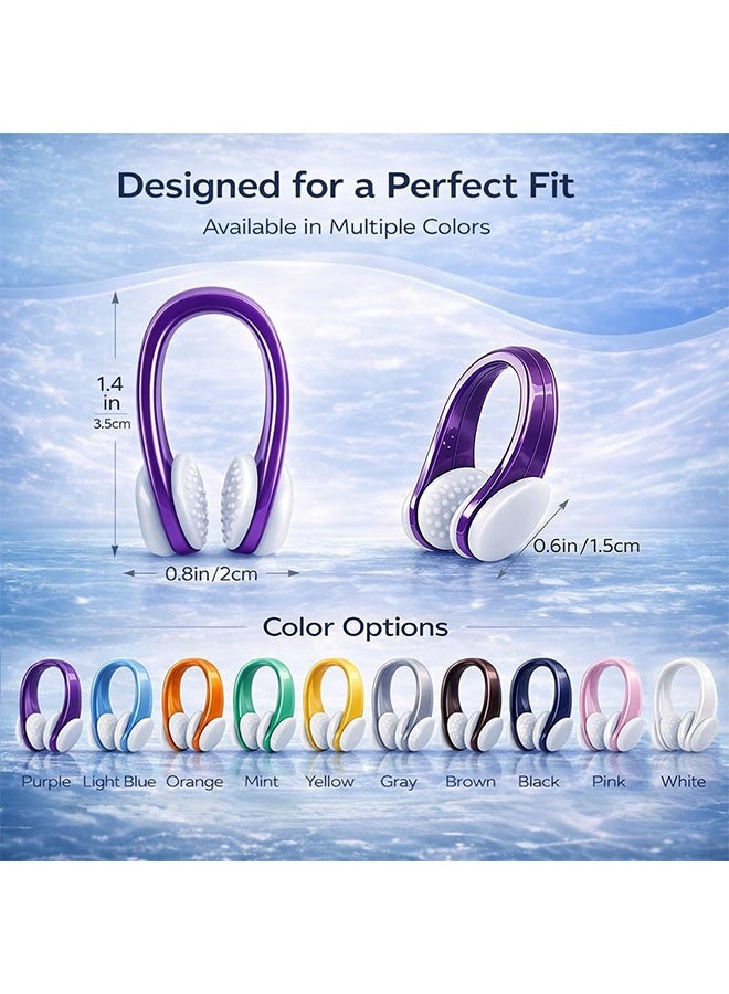 GD 10 Pcs Silicone Swimming Nose Clip Anti-Slip Swim Nose Plugs with Storage box for Kids (Age 7+) and Adults - Waterproof Pool Nose Plugs No Leak Nose Protectors for Diving Swimming and Other Water Sports - Image 2