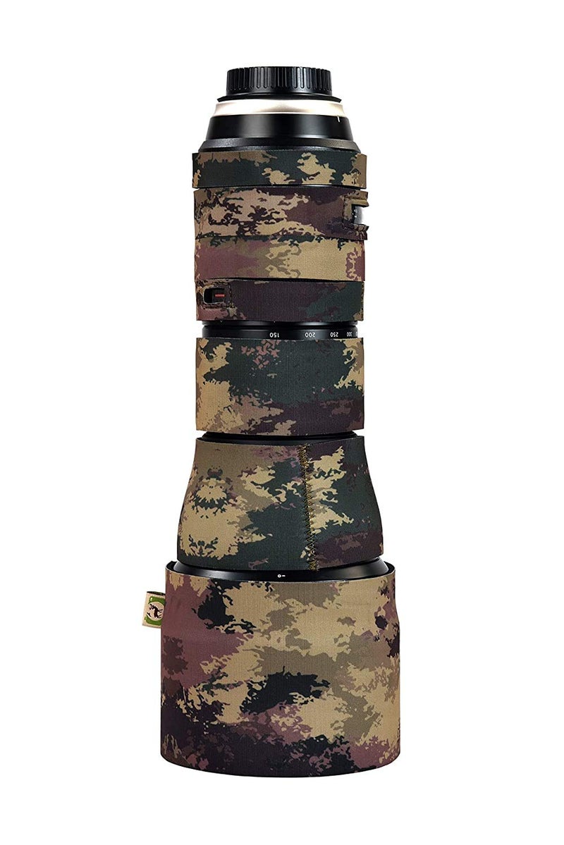 CAMOCOAT Lens Cover SP 150-600mm F/5-6.3 Di VC USD G2 | Water Resistant & All Terrain Protection | Mottled Wood-Green - Image 1