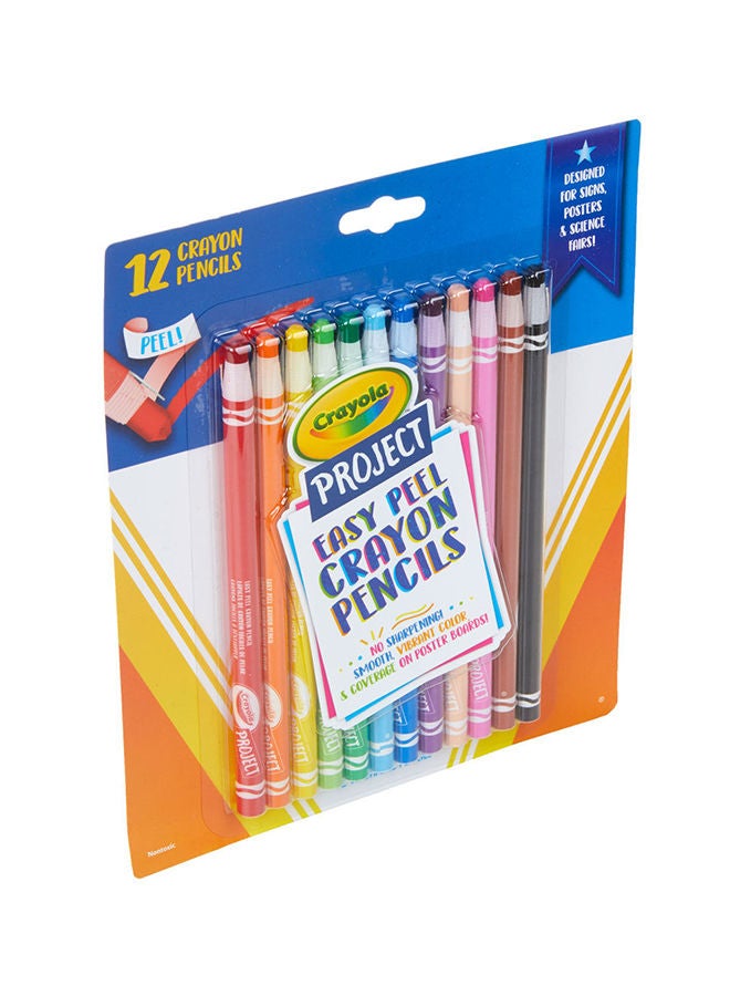 12ct Easy Peel Crayon Pencils