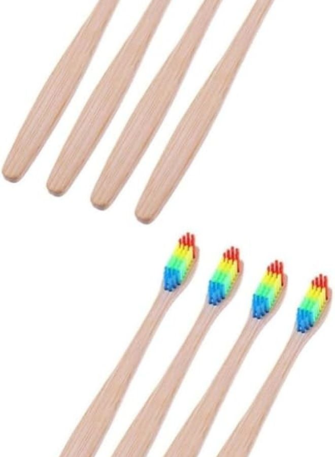 8Pcs Colorful Handle Adult Toothbrushes Soft Bristles Ergonomic Design For Travel And Home Use - Image 1