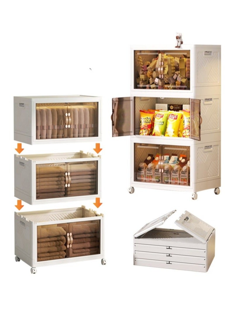 Arabest 3 Tier Kitchen Organization Cabinet 3 Layer Foldable Plastic Storage Drawer, Drawer Unit, Box, Plastic Organizing Cupboard Extra Large - Image 4