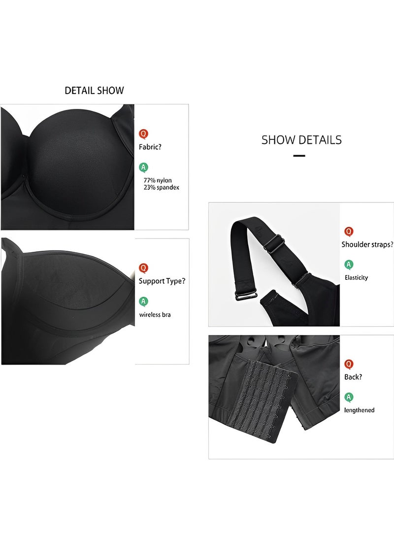 REOCLE - Women's Push Up Bra Comfy Smoothing Wireless Lifting Bras Seamless Bralette No Underwire Plunge Bralette Deep V Bra Low Cut Bras - Image 1