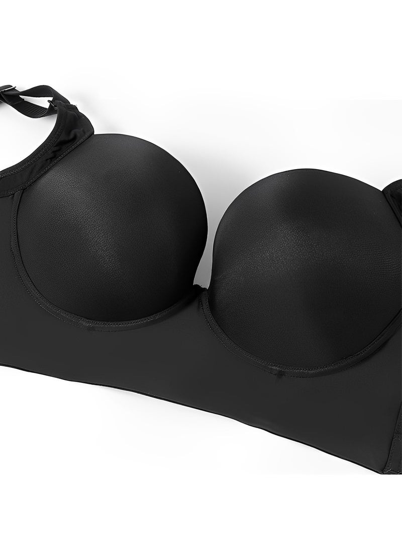 REOCLE - Women's Push Up Bra Comfy Smoothing Wireless Lifting Bras Seamless Bralette No Underwire Plunge Bralette Deep V Bra Low Cut Bras - Image 1