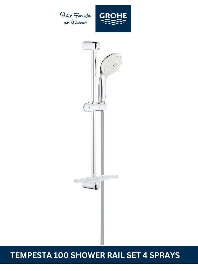 جروهي Grohe Shower And Bathroom Fixtures, Shower Rail Set With 4 Sprays Hand Shower - Tempesta 100 Collection, International Variation 2843600F - Image 1