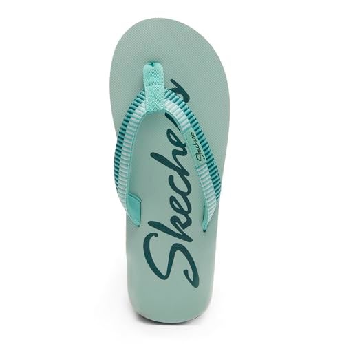 Skechers Womens COURTWALD INDIA Turquoise Casual Flip Flops - Image 2