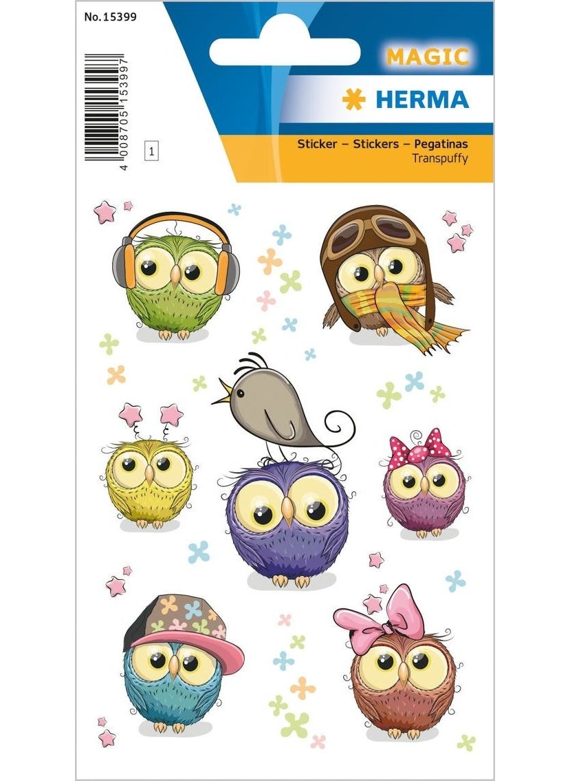 Herma Magic Label Transpuffy Cute Owls  - Image 1