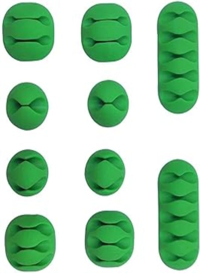 Cord Managment, Cable Holder, 10 Pcs Hight Quality Multi Purpose Cable Clips SET Holders Cell Phone USB Organizer Desktop.