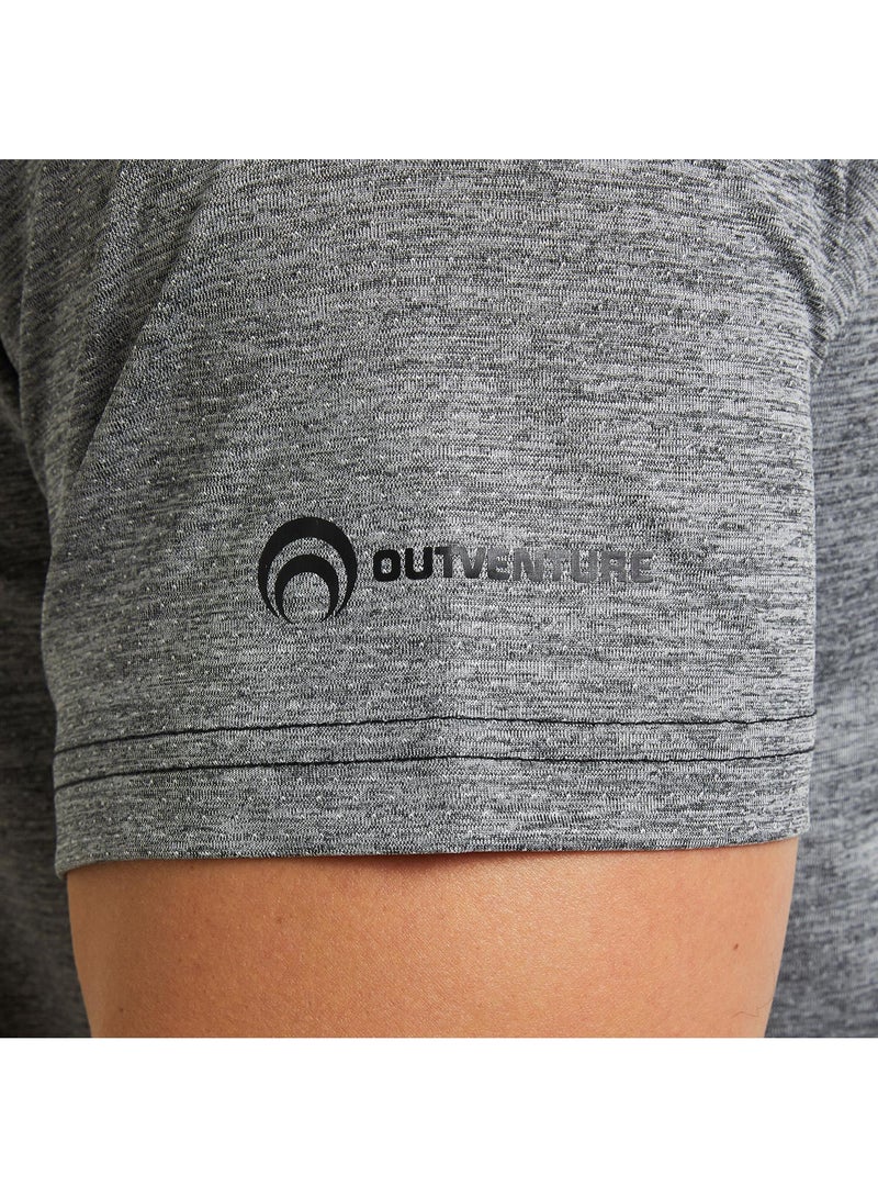 Outventure Men’s Dark Grey T-Shirt – Lightweight, Breathable Fabric, Classic Fit, Soft & Comfortable for Outdoor & Casual Wear - Image 4
