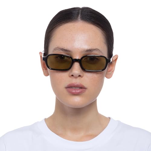 Le Specs Pilferer Sunglasses - Black Olive, Rectangle, Unisex, Contempory 90s Style - Image 4