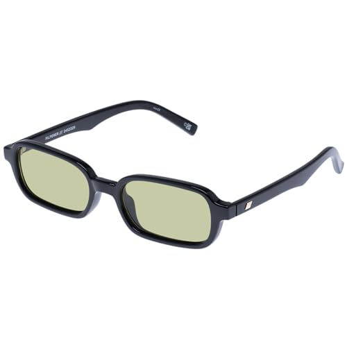 Le Specs Pilferer Sunglasses - Black Olive, Rectangle, Unisex, Contempory 90s Style - Image 1