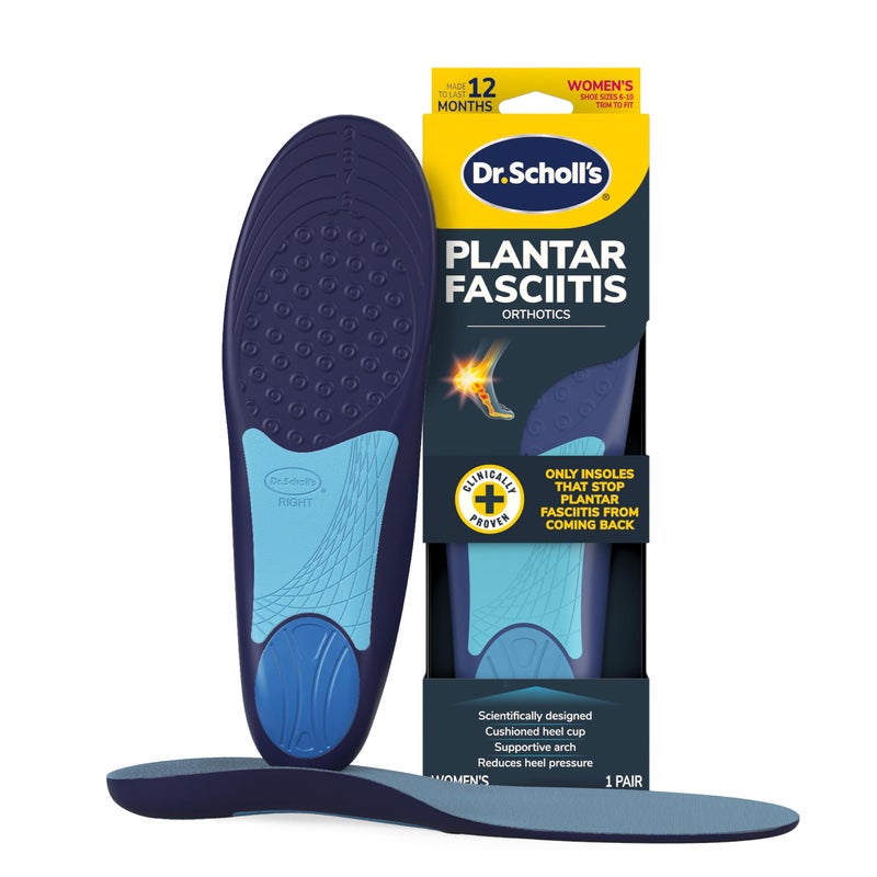 Dr. Scholl's نعل د. شولز لتخفيف آلام التهاب اللفافة الأخمصية للنساء - النعل الوحيد المثبت لوقف عودة التهاب اللفافة الأخمصية، يخفف الألم على الفور، مسامير الكعب، إدخالات دعم القوس - Image 1