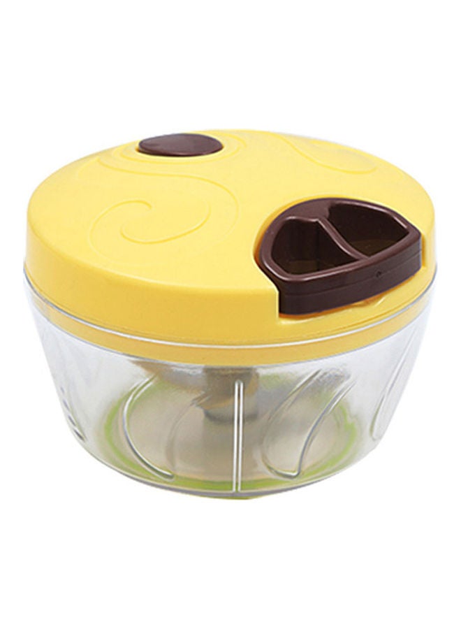 Hand Chopper Manual Rope Food Processor Shredder Salad Maker Garlic Onion Slicer Cutter yellow 13*13*13cm - Image 1