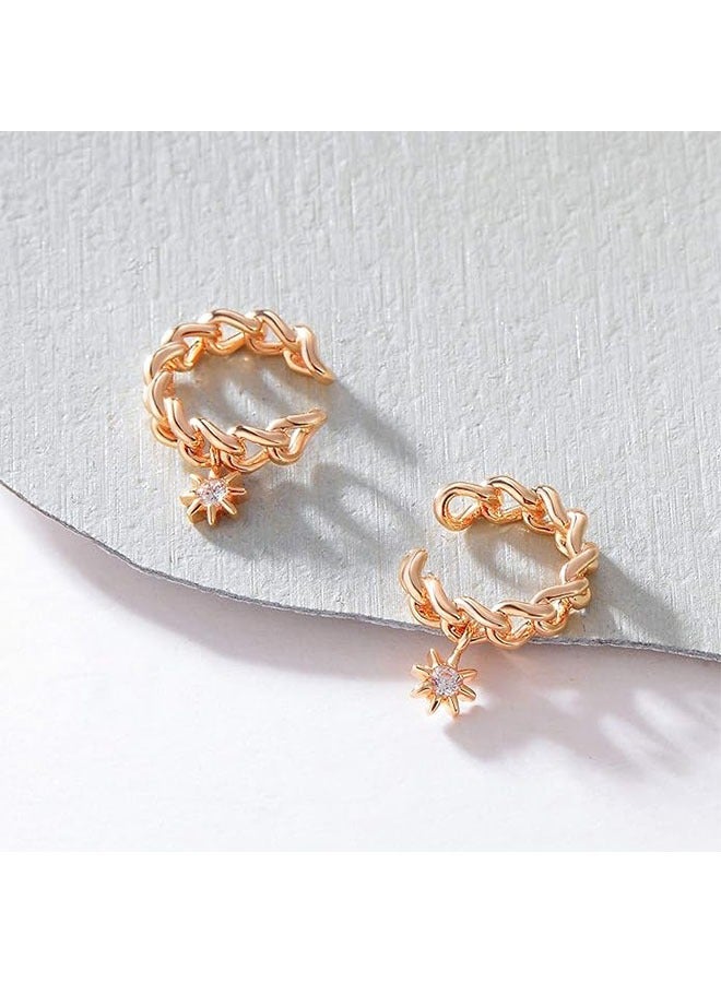 Mevecco Women Ear Cuff Earring Gold Non Pierced Ear Cartilage Clip on Wrap Hoop 14K Gold Filled Tiny Boho Beach Simple Minimalist Delicate Handmade Hypoallergenic Jewelry Gift-Sold as Single/Pair - Image 4