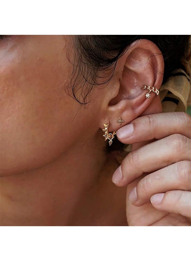 Mevecco Women Ear Cuff Earring Gold Non Pierced Ear Cartilage Clip on Wrap Hoop 14K Gold Filled Tiny Boho Beach Simple Minimalist Delicate Handmade Hypoallergenic Jewelry Gift-Sold as Single/Pair - Image 5