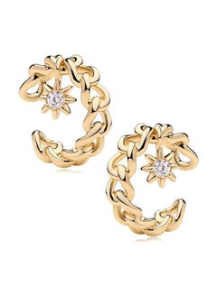 Mevecco Women Ear Cuff Earring Gold Non Pierced Ear Cartilage Clip on Wrap Hoop 14K Gold Filled Tiny Boho Beach Simple Minimalist Delicate Handmade Hypoallergenic Jewelry Gift-Sold as Single/Pair  - Image 1