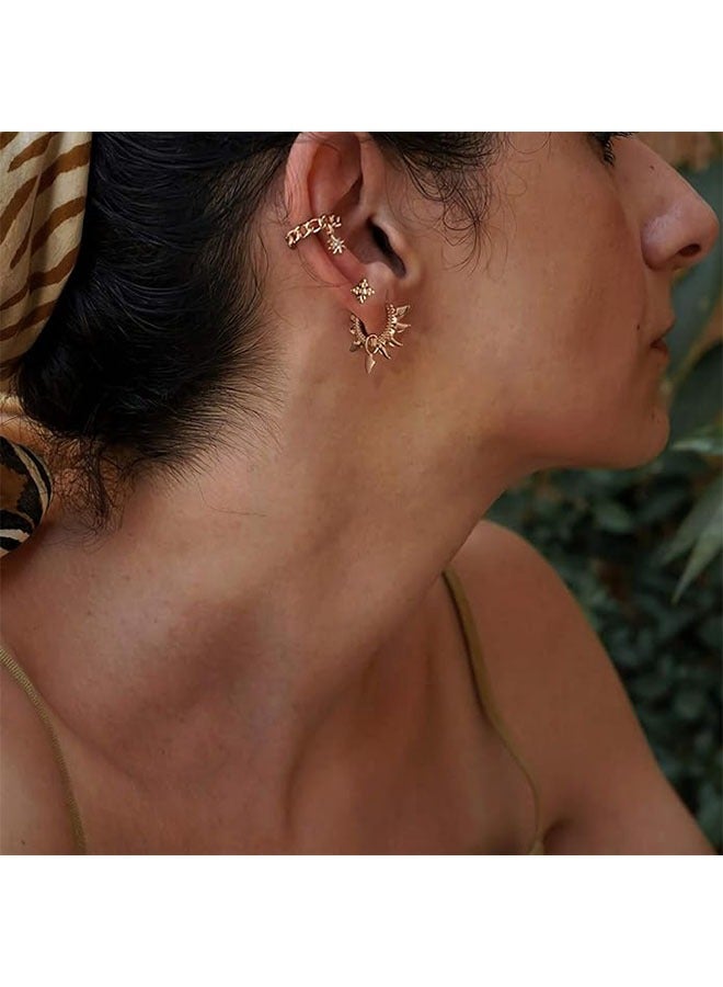 Mevecco Women Ear Cuff Earring Gold Non Pierced Ear Cartilage Clip on Wrap Hoop 14K Gold Filled Tiny Boho Beach Simple Minimalist Delicate Handmade Hypoallergenic Jewelry Gift-Sold as Single/Pair - Image 2