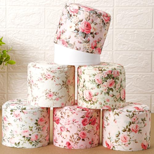 Hoolerry 6 Pcs Decorative Toilet Paper Roll Cover Fit regular Roll Within 4.3 x 5.1'' Reusable Felt Fabric Toilet Tissue Holder Tissue Paper Cover Wrap for women Bathroom Decor Hotel Gift(Rose) - Image 1
