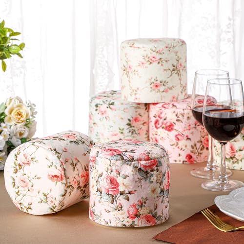 Hoolerry 6 Pcs Decorative Toilet Paper Roll Cover Fit regular Roll Within 4.3 x 5.1'' Reusable Felt Fabric Toilet Tissue Holder Tissue Paper Cover Wrap for women Bathroom Decor Hotel Gift(Rose) - Image 3