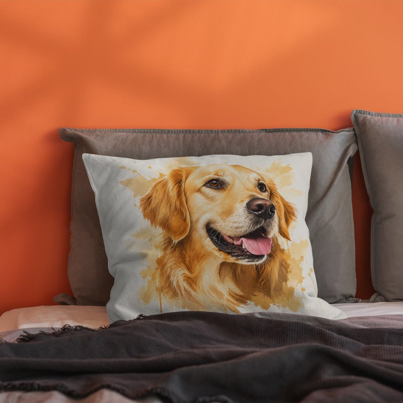Golden Retriever Print Decorative Throw Pillow Cover Soft Square Cushion Cover for Sofa Bed Living Room - Image 5