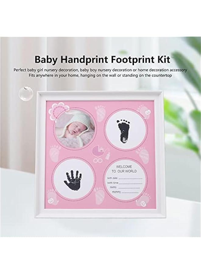 Baby Handprint Footprint Kit, Wear Resistant Safe Baby Print Frame Kit for Display for Newborns (Pink) - Image 3