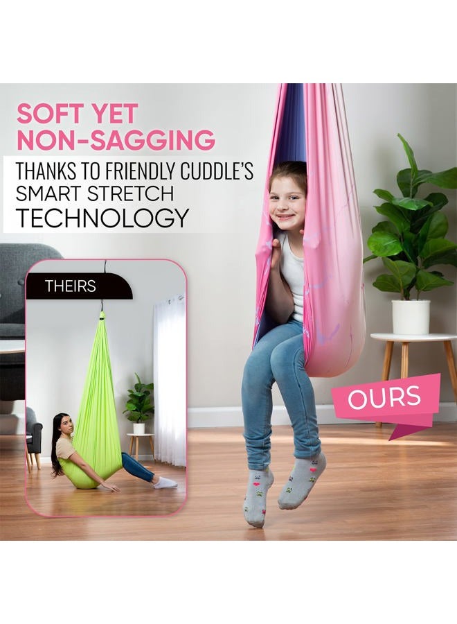 FRIENDLY CUDDLE Indoor Sensory Swing for Kids or Outdoor – Double-Layer, & 360° Swivel, Calming Compression Therapy Swing Hammock for Kids & Adults with All Hardware – Sensory-Motor Toys & Gifts - Image 5