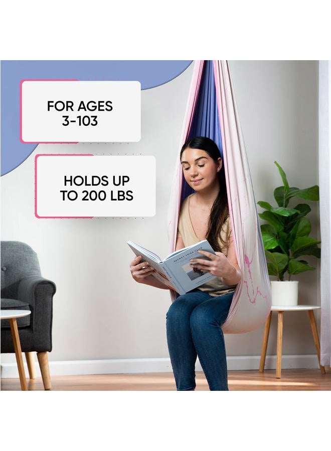 FRIENDLY CUDDLE Indoor Sensory Swing for Kids or Outdoor – Double-Layer, & 360° Swivel, Calming Compression Therapy Swing Hammock for Kids & Adults with All Hardware – Sensory-Motor Toys & Gifts - Image 4
