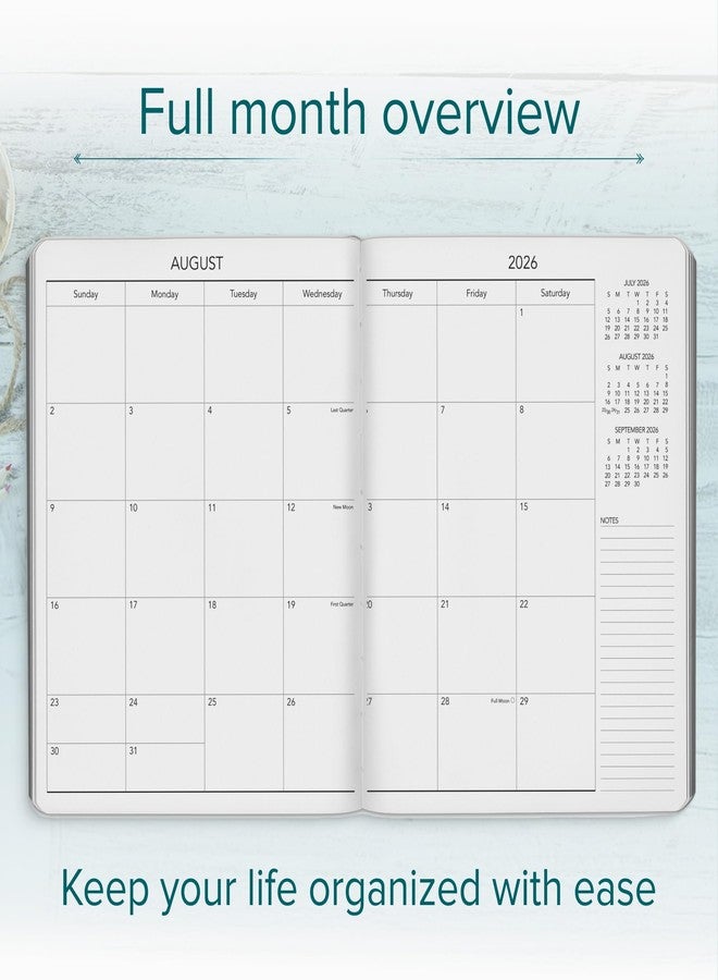 Harbor Large Monthly Planner 2025-2026, Calendar Planner and Notebook, Durable Faux Leather, 14 Months, 96 Pages, Softcover & Lightweight - Cambridge Flamingo - 9.75x7.5" - Image 2