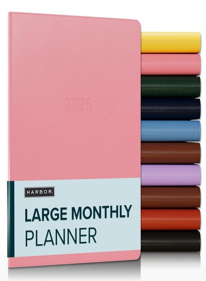 Harbor Large Monthly Planner 2025-2026, Calendar Planner and Notebook, Durable Faux Leather, 14 Months, 96 Pages, Softcover & Lightweight - Cambridge Flamingo - 9.75x7.5" - Image 1