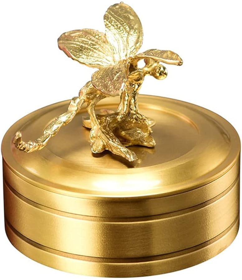 علبة سجائر سيارة نحاسية على شكل يعسوب مع غطاء صندوق تخزين مجوهرات زينة منزلية لسطح المكتب - Image 1