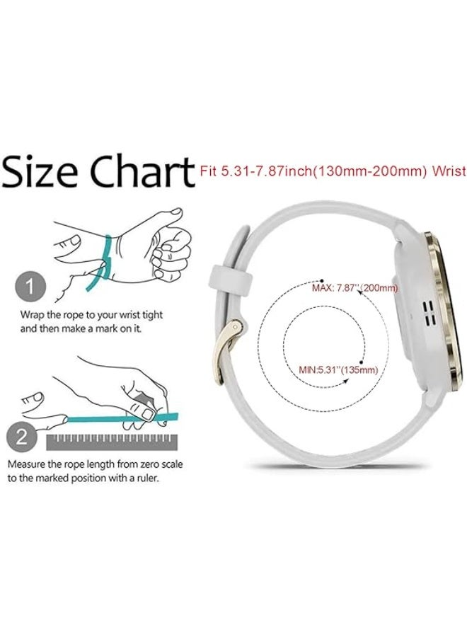 Abanen Silicone Watch Bands for Garmin Vivoactive 4S / Venu 2S / Venu 3S / Vivomove 3S, Soft Sport 18mm Quick Release Waterproof Replacement Wristband Strap for Garmin Forerunner 255s/265S - Image 5