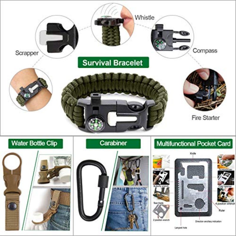 Survival Kit 35 in 1, First Aid Kit, Survival Gear, Christmas Birthday Gifts for Men Boyfriend Him Husband Camping, Hiking, Hunting, Fishing1 - Image 2